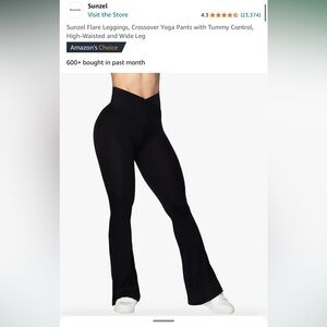 Black Flare Crossover Flare Leggings